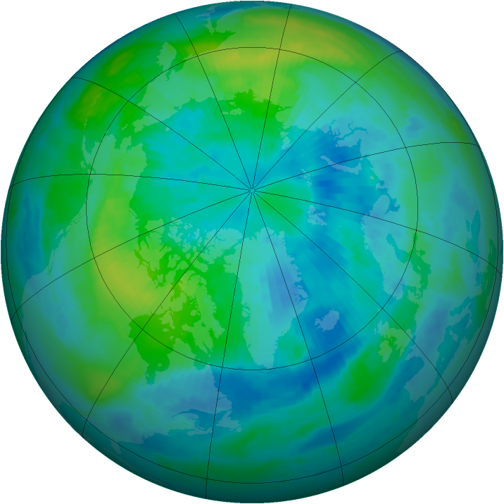 Arctic ozone map for 29 September 1999